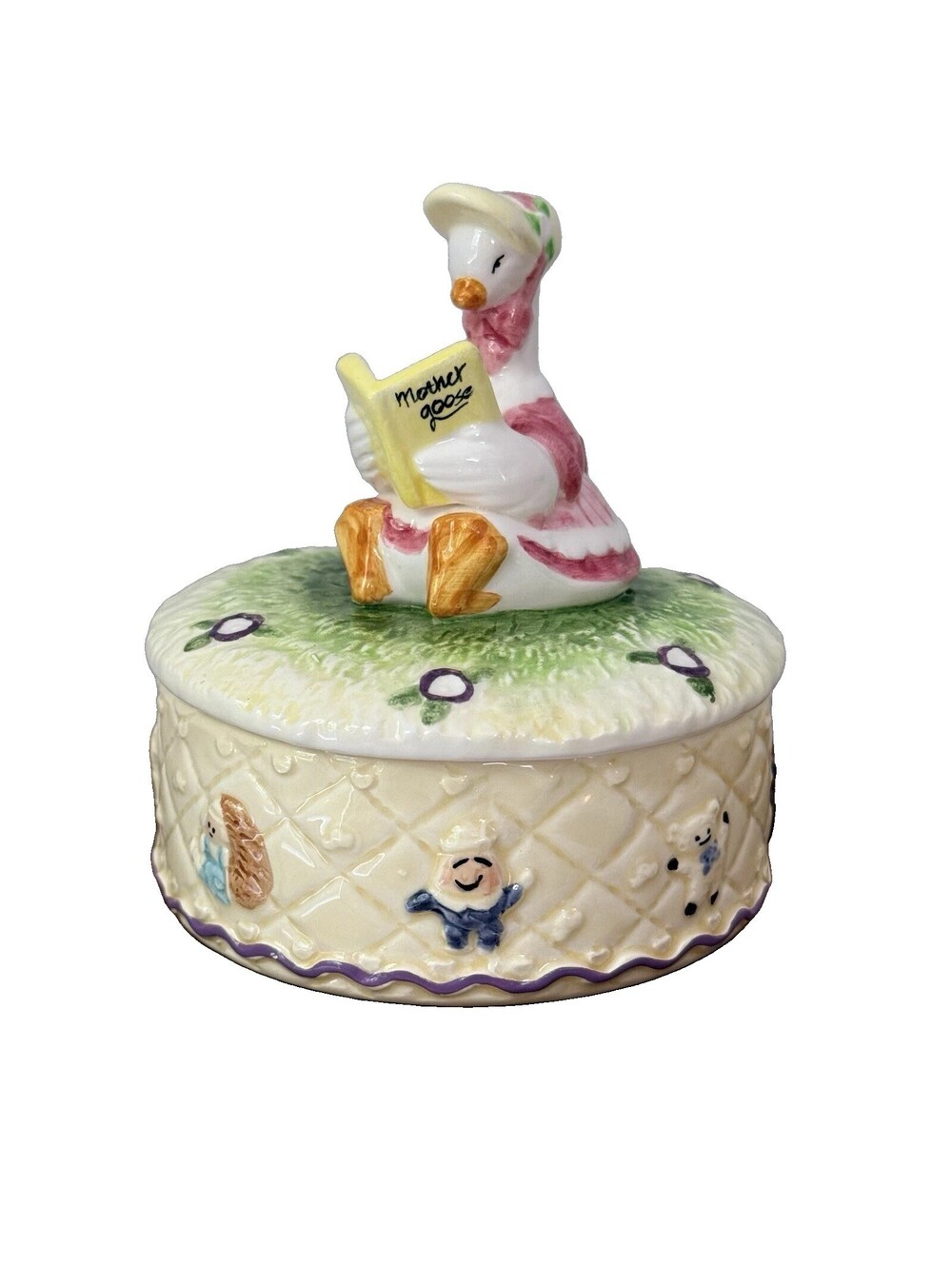 Otagiri Tracy S Flickinger Mother Goose Ceramic Trinket Jewelry Box With Lid